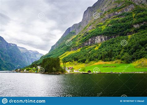 Panoramic View Of Sognefjord One Of The Most Beautiful Fjords In