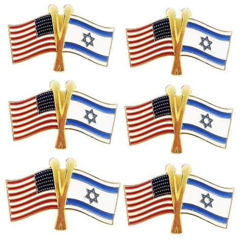 Israeli American Flag Lapel Pin 6 Pack The Judaica Place
