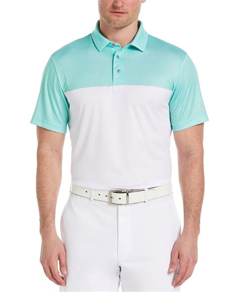 Pga Tour Mens Airflux Colorblock Short Sleeve Golf Polo Shirt Macys