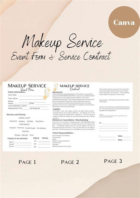 Editable Makeup Contract Template Freelance Makeup Artist Contract