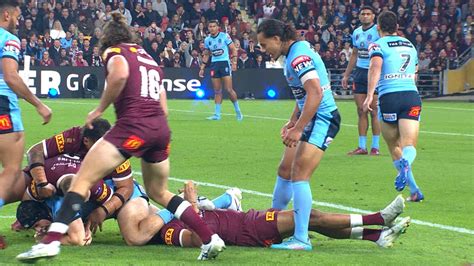 State Of Origin 2022 Jarome Luai Selwyn Cobbo Knocked Out Qld