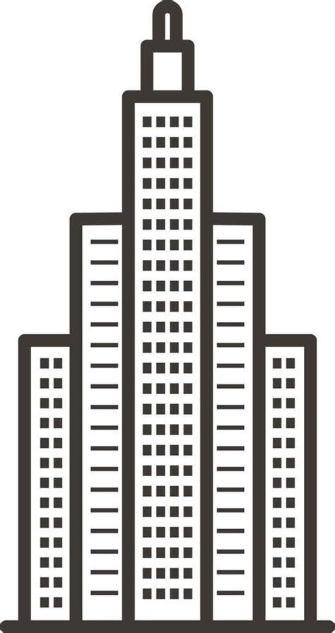 Building, outline, icon - Building vector icon on white background ...