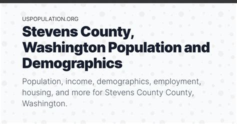 Stevens County, Washington Population | Income, Demographics ...