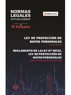 Ley De Protecci N De Datos Personales El Peruano Ley De Protecci