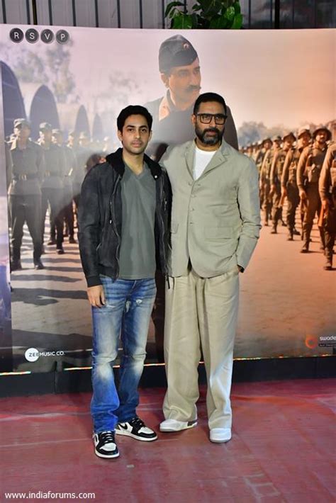 Abhishek Bachchan with Agastya Nanda at Sam Bahadur Movie Screening Photo