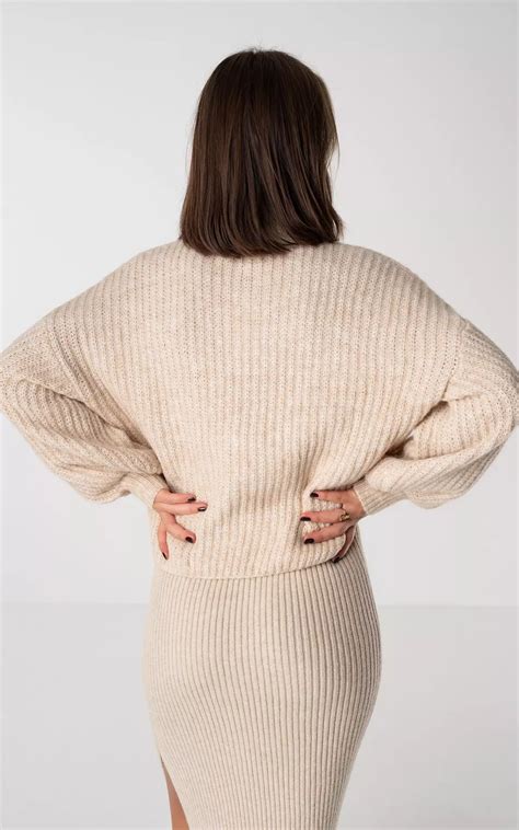 Gebreide Trui Met Turtle Neck Beige Guts Gusto