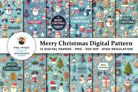 Merry Christmas Digital Pattern Graphic By Sagorarts Creative Fabrica