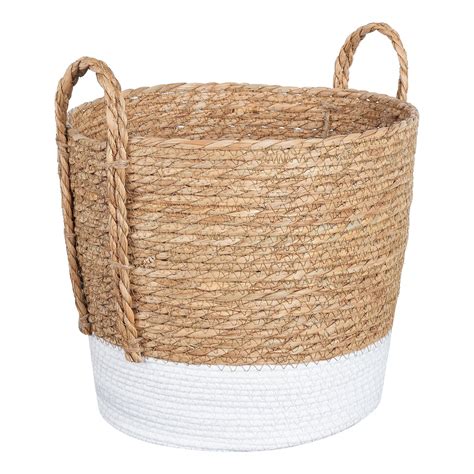 Mainstays Natural Seagrass Paper Rope Baskets Set Of 2 Small And