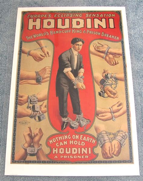 Houdini Handcuff King Prison Breaker Poster Winkler S Magic Warehouse