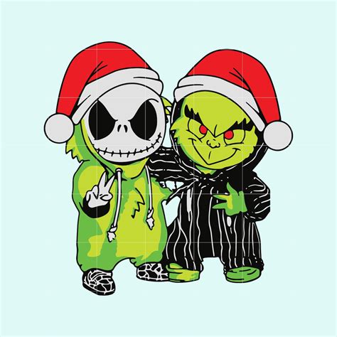 Grinch And Jack Skellington Svg Grinch Svg Jack Skellington Svg