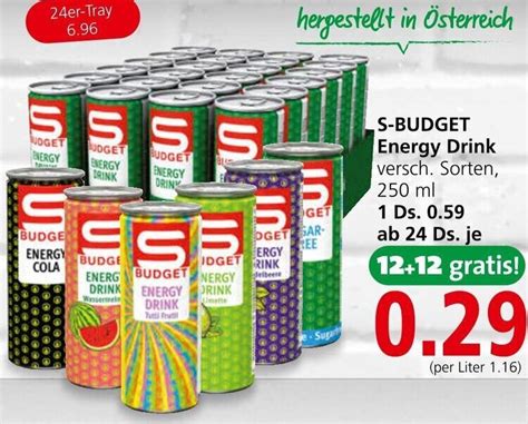 S Budget Energy Drink 250 Ml Angebot Bei Spar