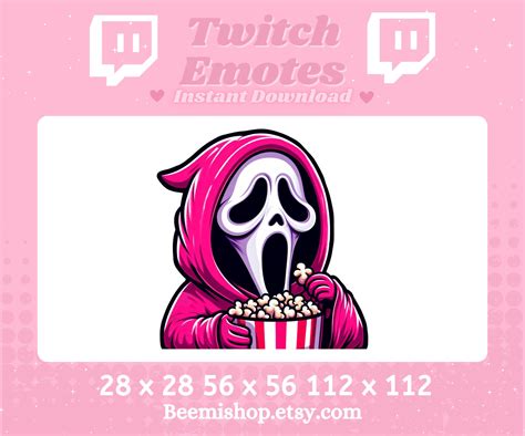 Twitch Emotes Discord Emote Pink Ghostface Emotes Horror Cute Scary