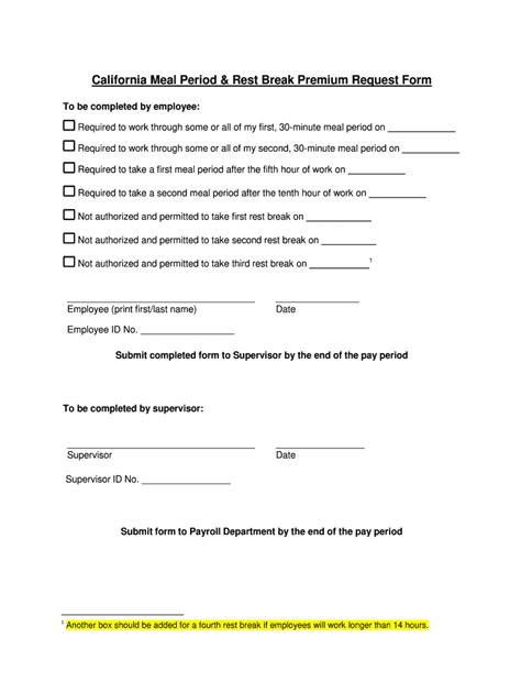 California Meal Break Waiver Form PDF AirSlate SignNow