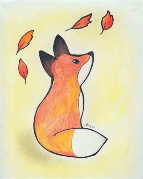 Un Pequeño Zorro En Otoño 🍁 Cute Fox Drawing Cute Little Animals