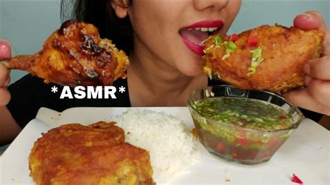 Asmr Fried Chicken With Ginger Crack Sauce Eating Sounds Saba Asmr