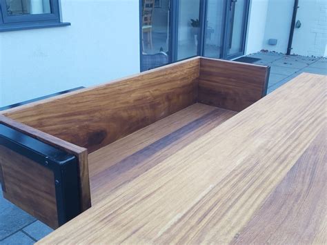 Iroko And Steel Garden Furniture Roots Furniture Bespoke Furniture