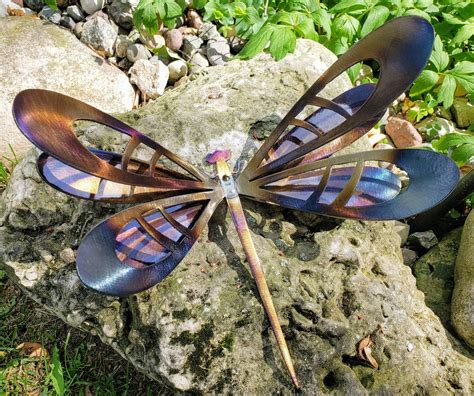 Metal Art Dragonfly Wall Decor Dragonfly Sculpture Garden Art Etsy