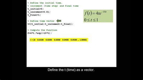 Evaluating A Function Using Vectors In Matlab Youtube