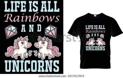 Unicorn Rainbow T Shirt Design Template Stock Vector Royalty Free