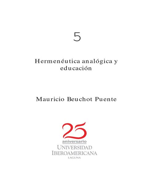 Hermenéutica Analógica Y Educacion Mauricio Beuchot Pdf Hermenéutica Verdad