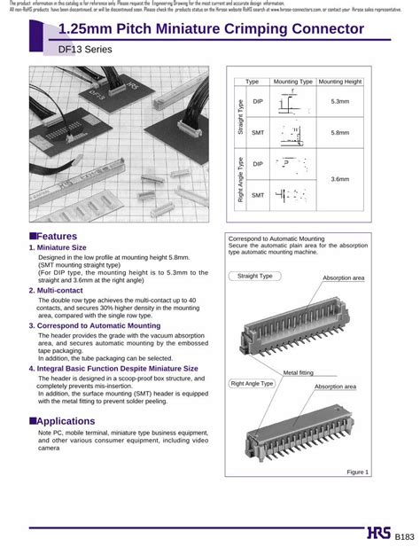 PDF 1 25mm Pitch Miniature Crimping Connector For DIP Type The