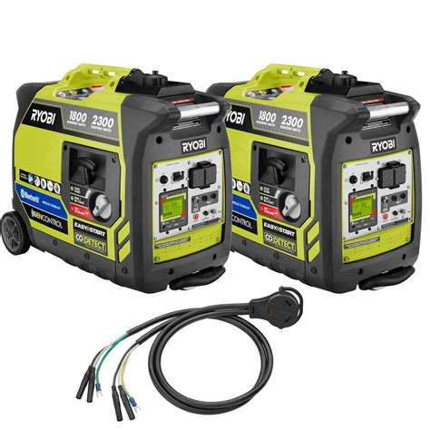 RYOBI (2) 2,300-Watt Recoil Start Bluetooth Gasoline Powered Digital ...