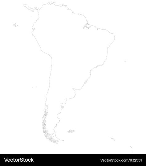 Outline Map Of North South America