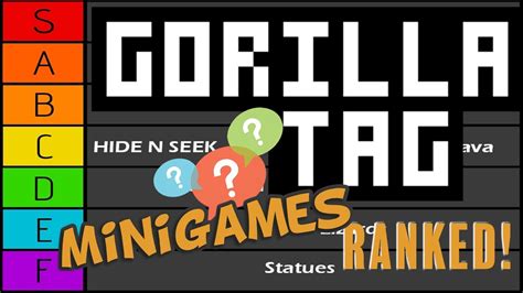 Gorilla Tag Minigames Ranked Gtag Tier List YouTube