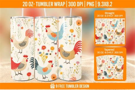 Hen Tumbler Wrap Designs Sublimations Graphic By Hassanaasi