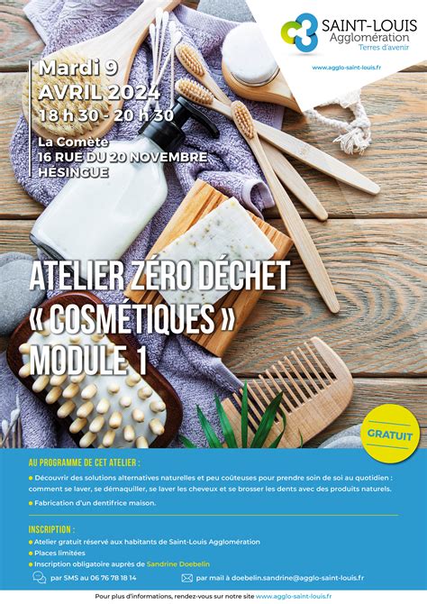 Atelier Zéro Déchet « Cosmétiques Module 1 Saint Louis Agglomération