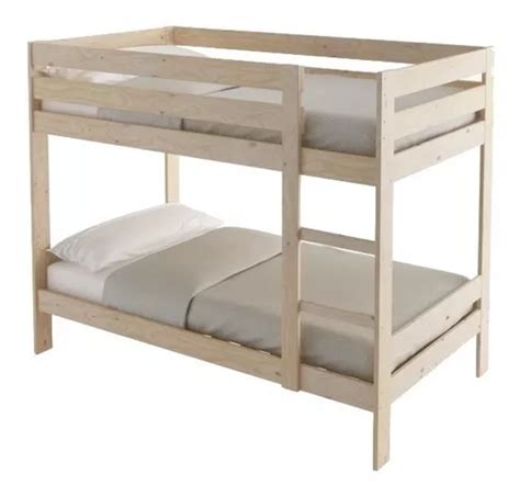 Cama Cucheta Muebles Fest Litera 1 Plaza Color Natural Fabricada En