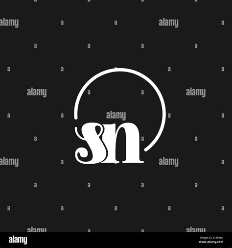 SN Logo Initials Monogram With Circular Lines Minimalist And Clean