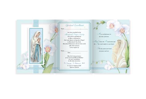 Floral Mary Sympathy Mass Cards