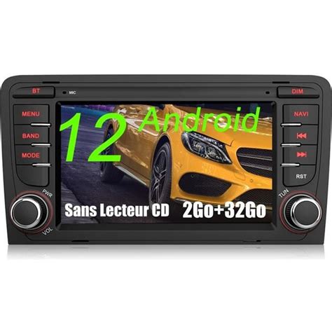 AWESAFE Autoradio Android 12 Pour Audi A3 S3 RS32Go 32 Go 7 Pouces