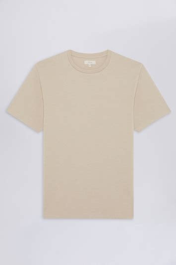 Beige Melange Crew Neck T Shirt