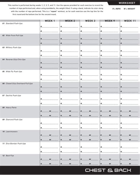 P90x Workout Sheets Free Pdf Available For Download And Print