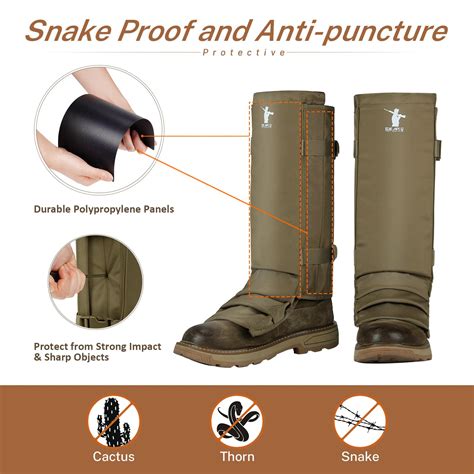 Gearoz Snake Gaiters Snake Chaps Waterproof Lower Legs Snake Guards