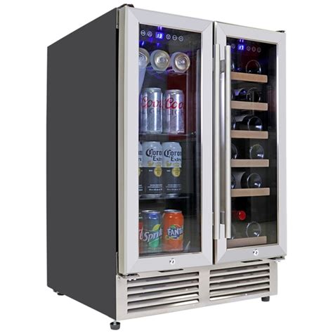 Koolatron 24 In Built In Dual Zone Under Counter Front Venting French Door Wine And Beverage