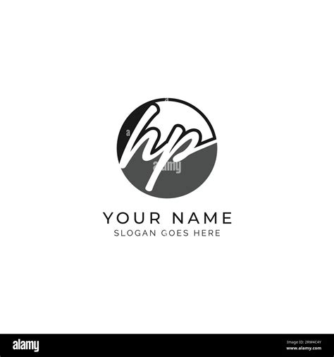 H P Hp Initial Letter Handwritten And Signature Vector Image Template