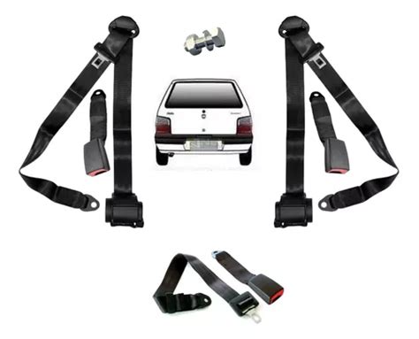 Kit Cinto De Segurança Fiat Uno Traseiro Retrátil 3 Pontos