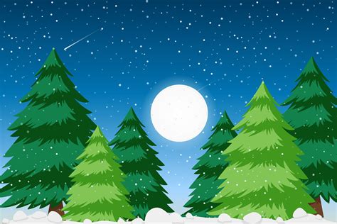 Snow forest background scene 297679 Vector Art at Vecteezy