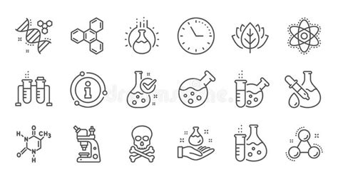 Pictogrammen Voor Chemielaboratoria Chemische Formule Microscoop En