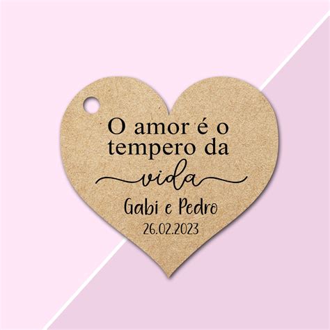 Tags Kraft Personalizadas Formato Cora O Lembrancinha Para