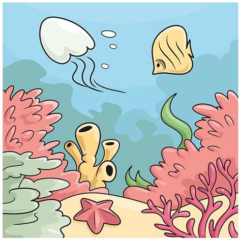 How To Draw A Coral Reef Easy Step By Step Tutorial Easy Drawing Guides Coral Reef Drawing