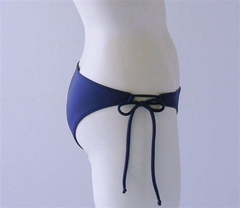 Asymmetrical One Shoulder Top And Tie Bottom Bikini In Black Etsy