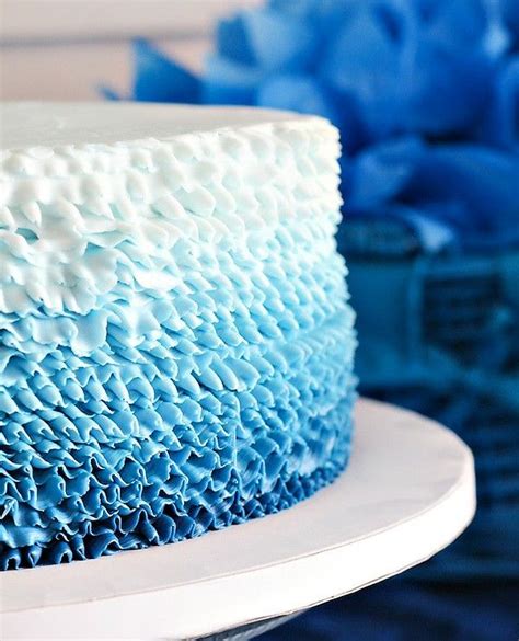 Shades Of Blue Layered Wedding Cake Dessert Table Birthday Baby Boy