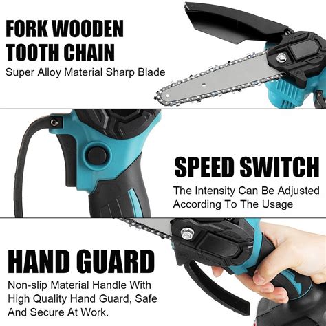 Violeworks 6 Inch 3000w 88vf Mini Electric Chain Saw With 2pc Battery One Handed Woodworking