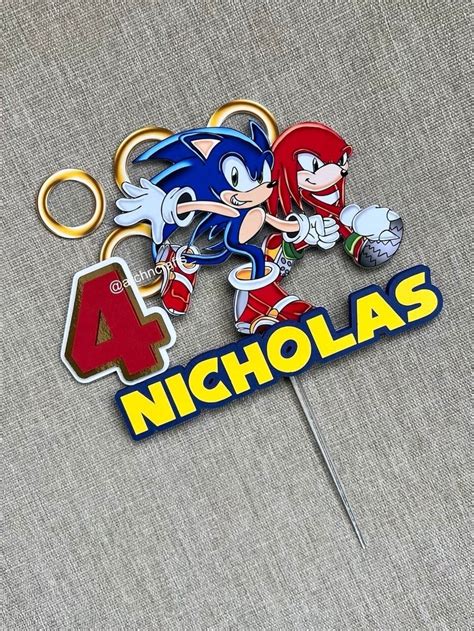 Sonic And Knuckles Birthday Cake Topper Etsy Canada