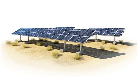 Premium Photo Solar Panels Array In Desert Environment With Dry Grass