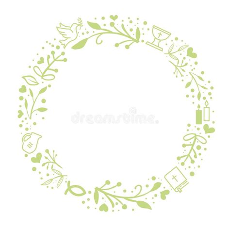 Baptism Template With Christian Symbols Stock Vector Illustration Of
